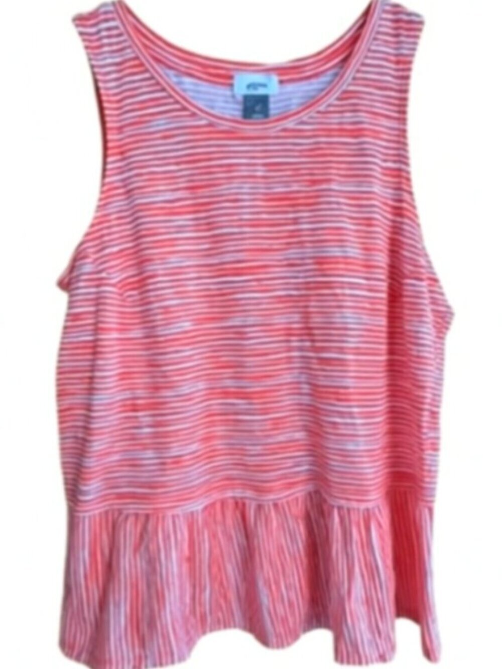 Old Navy Sleeveless Shirt, Size M, Coral & White  (C27) - Picture 2 of 5